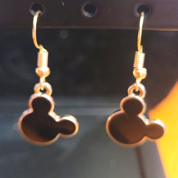 New Betsey Johnson Mickey Mouse Head Ears Hook earrings - Picture 1 of 2